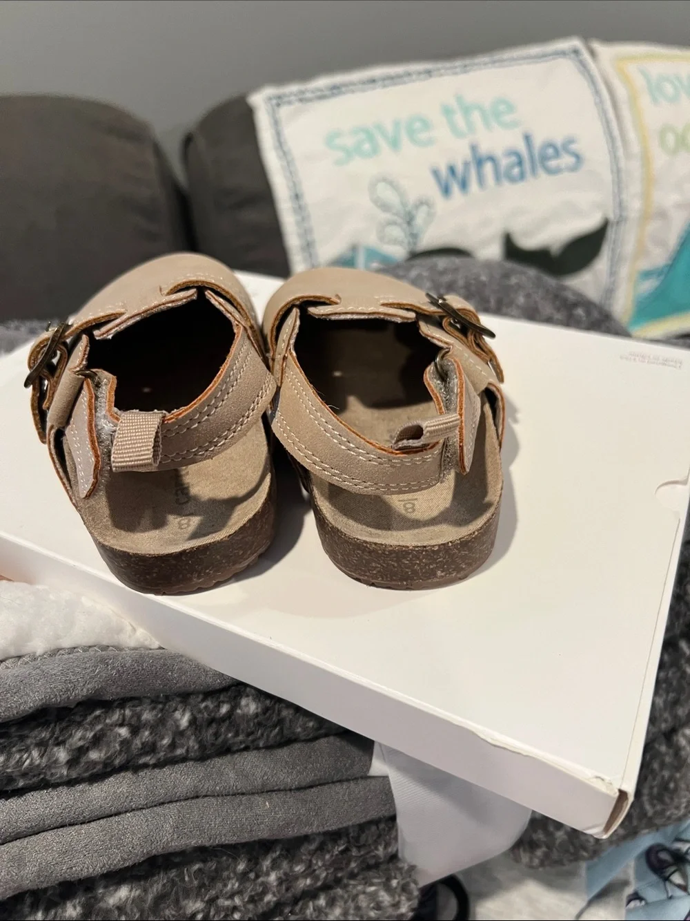 Kids Tan Suede Mary Jane Shoes